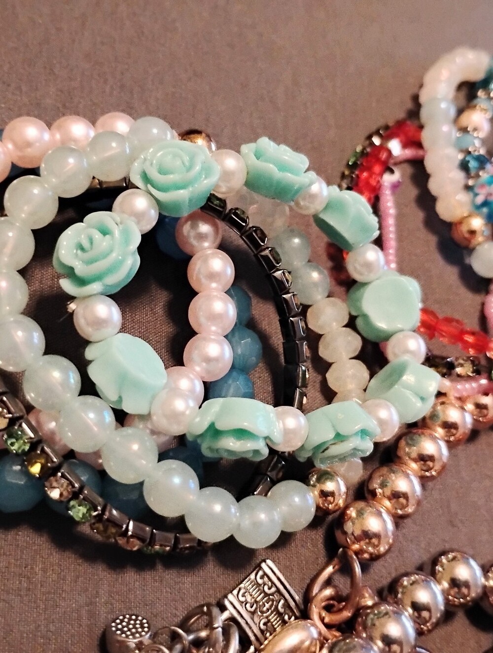 🌸57 Pc Y2K Kidcore Beaded Bracelet Bundle  Assorted boho peasant indie Stack
